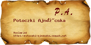 Potoczki Ajnácska névjegykártya